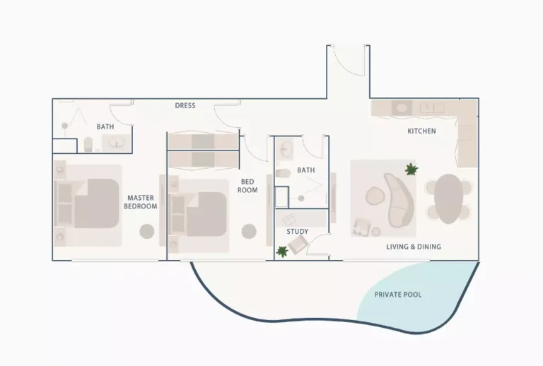 Beach Walk 2 floor plan 2-спальн. · 1549 sqft
