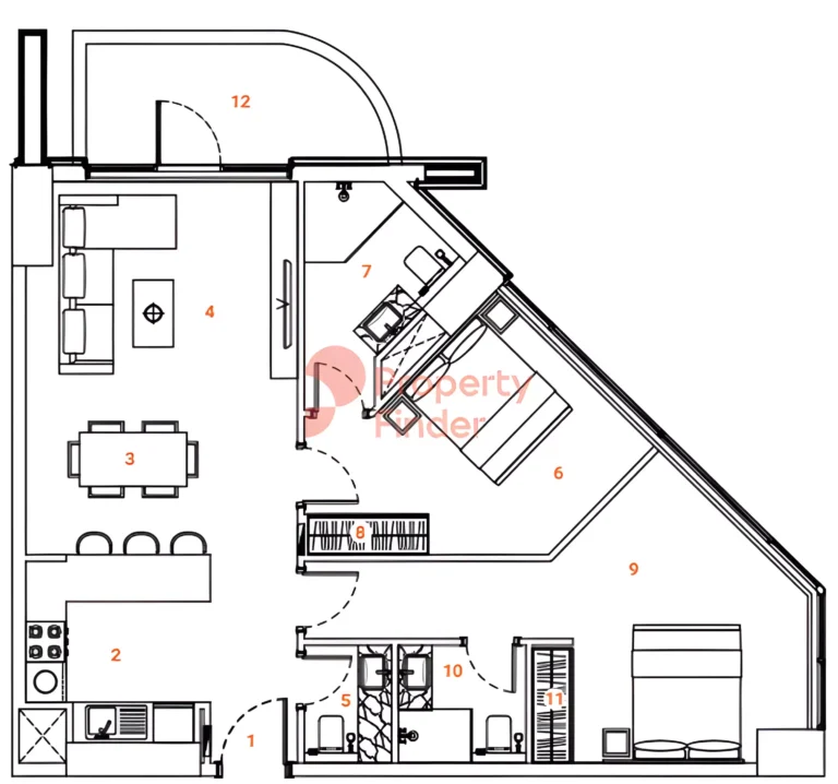 The Orchard Place floor plan 2 BR · 1043 sqft