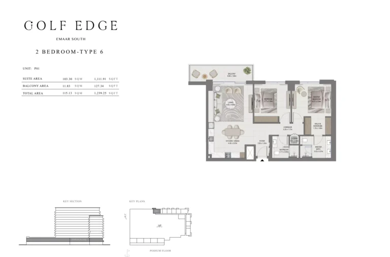 Golf Edge floor plan 2 BR · 1239 sqft