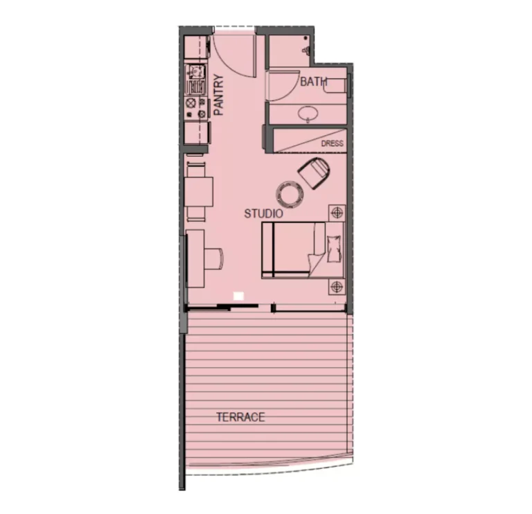 Celia Heights floor plan Studio · 373 sqft