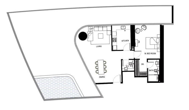 Binghatti Hills floor plan 1 BR · 1461 sqft