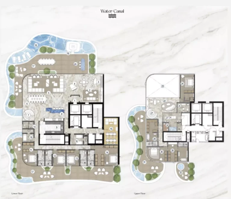 Casa Canal floor plan 6-спальн. · 12404 sqft