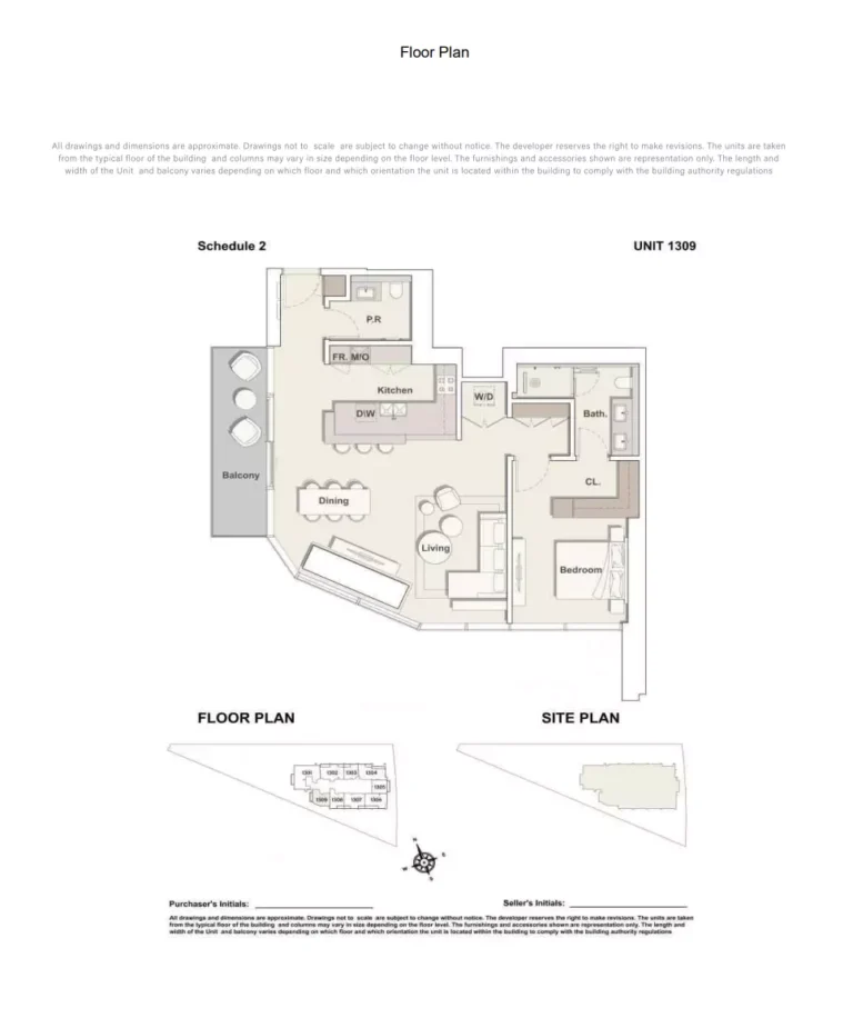 One River Point floor plan 1 BR · 1197 sqft