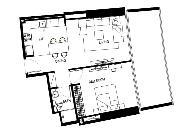 Binghatti Hills floor plan 1 BR