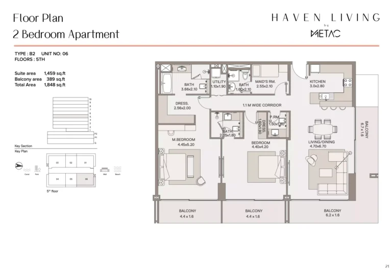 Haven Living floor plan 2 BR · 1848 sqft