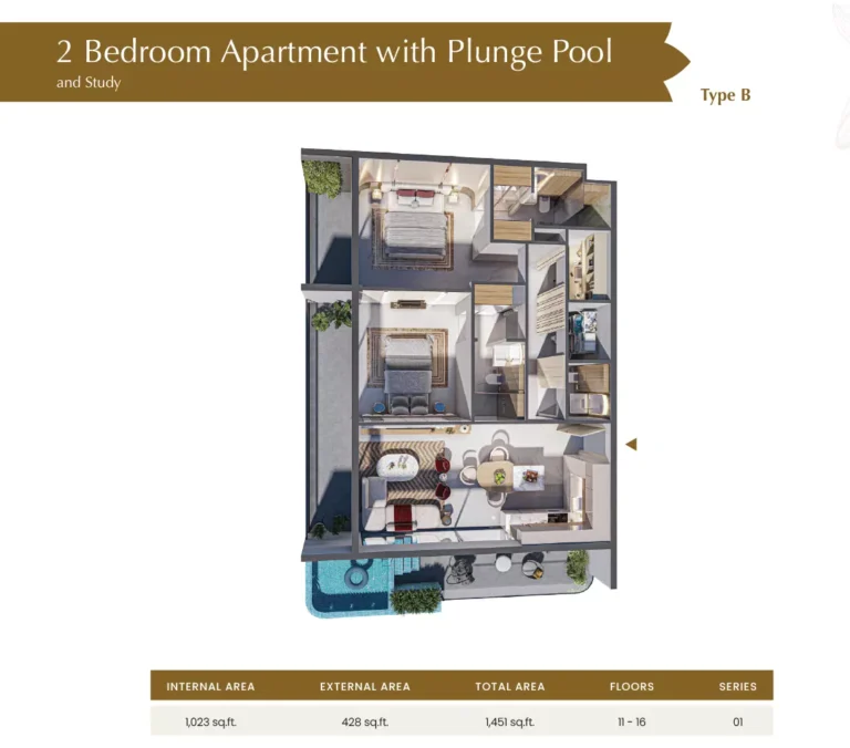 Blossom 76 by Tranquil floor plan 2 BR · 1451 sqft