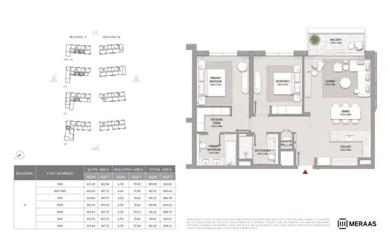 City Walk Crestlane 2 floor plan 2-спальн. · 1188 sqft