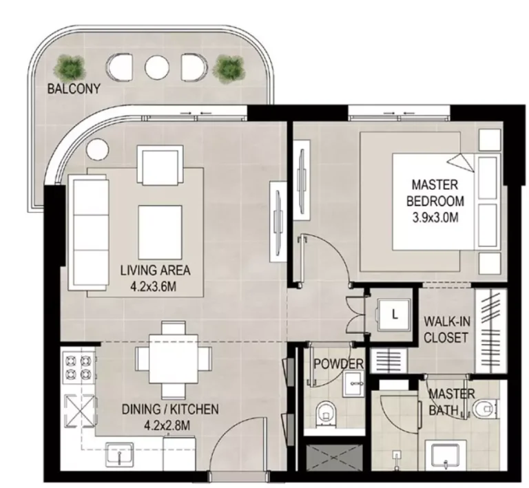 Savannah Town Square floor plan 1 BR · 679 sqft