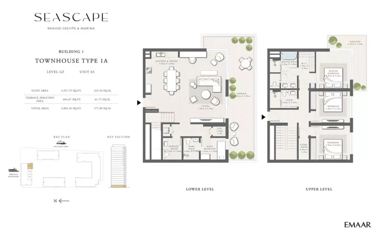 Seascape floor plan 3 BR · 2982 sqft