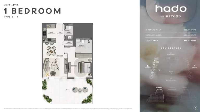 Hado by Beyond floor plan 1 BR · 996 sqft