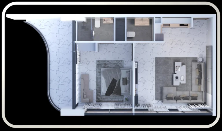 AG AUM Residence floor plan 1-спальн.