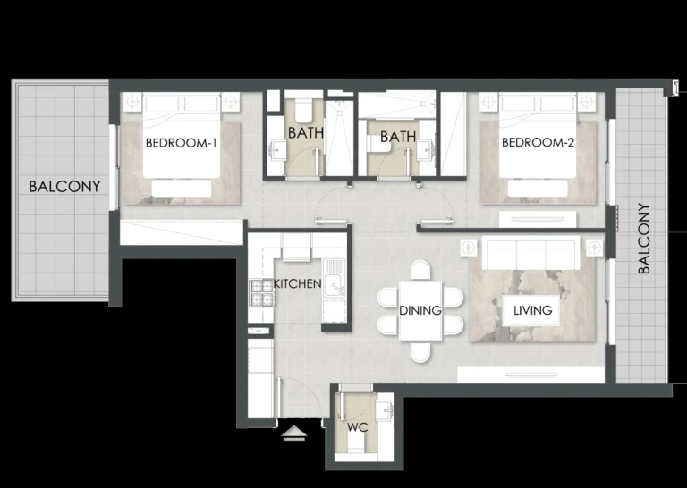 Alba Residence floor plan 2-спальн.