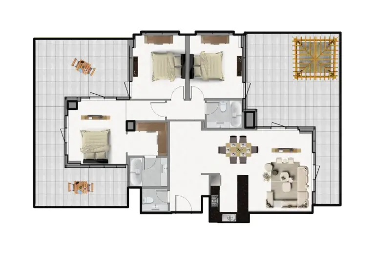 Aras Residence floor plan 3-спальн.