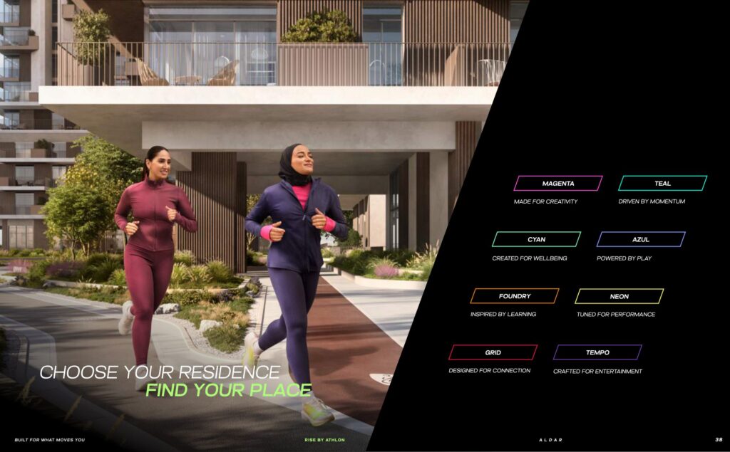 Two women jogging near modern residential buildings outdoors