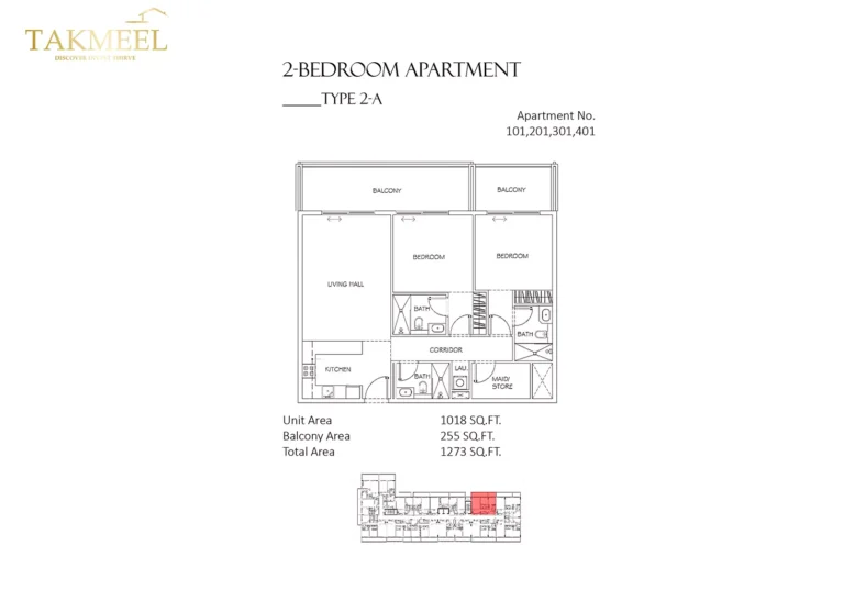 Divine Residencia floor plan 2 BR · 1273 sqft