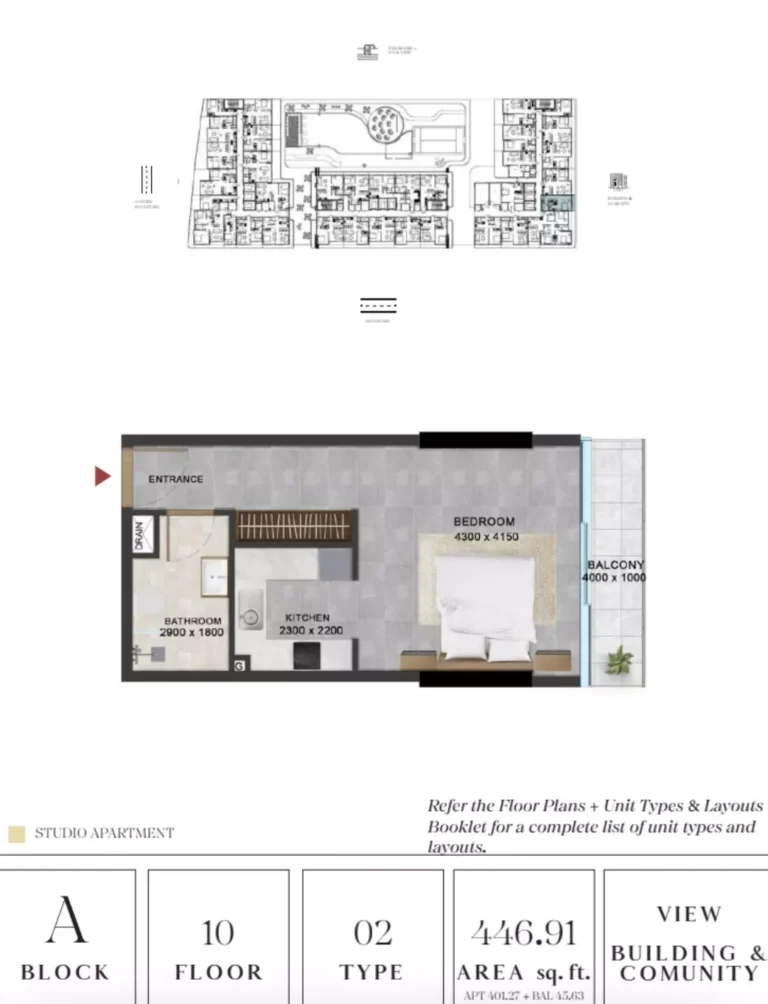 Vivanti Residences floor plan Studio · 446 sqft