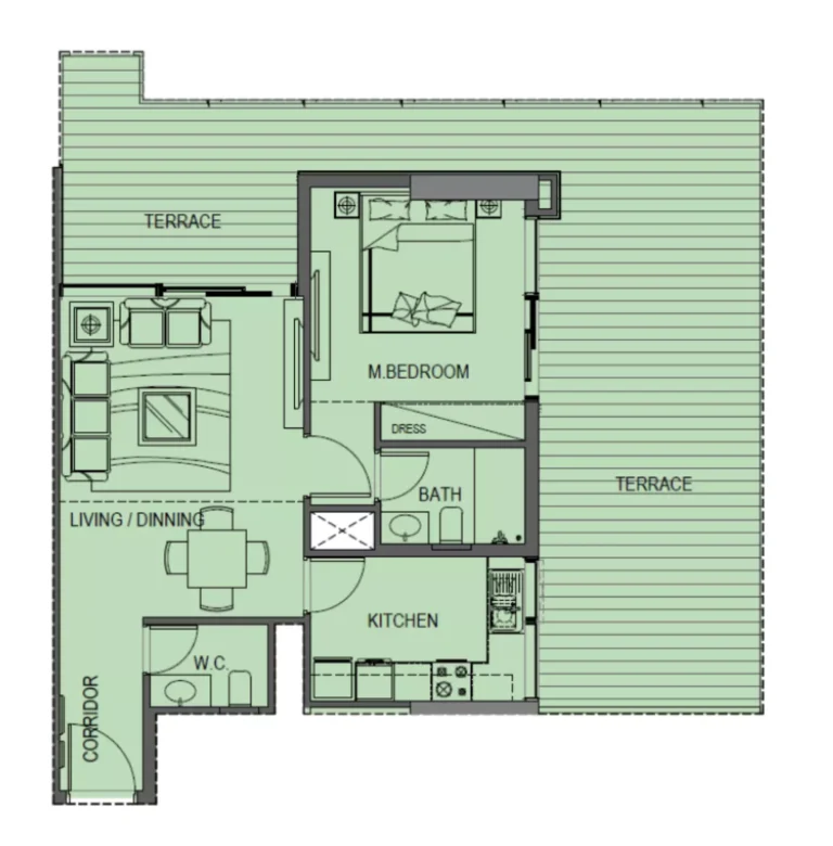 Celia Heights floor plan 1 BR · 650 sqft