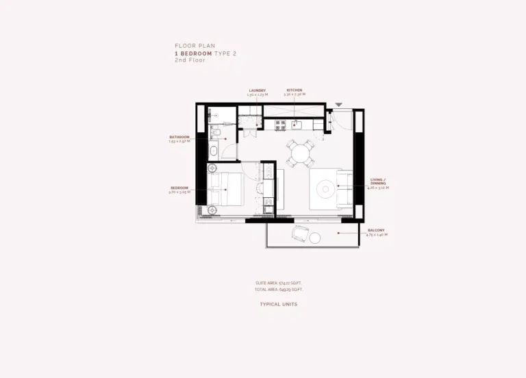 Azizi Milan Heights floor plan 1 BR · 649 sqft
