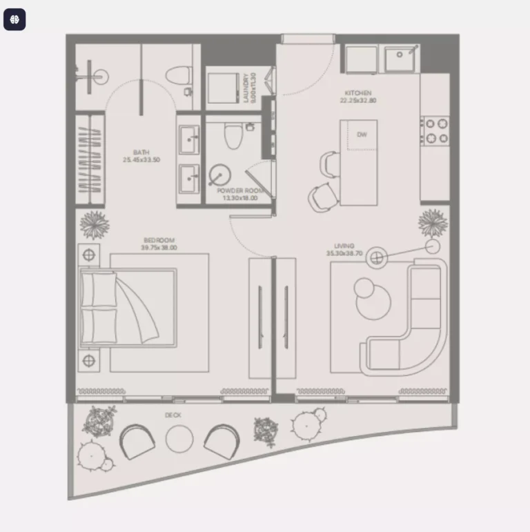 Bond Enclave floor plan 1 BR · 683 sqft
