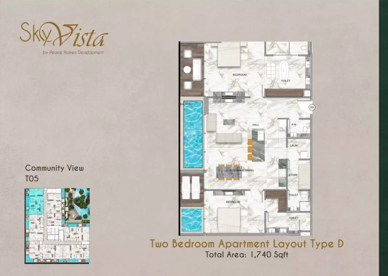 Sky Vista floor plan 2-спальн. · 1740 sqft