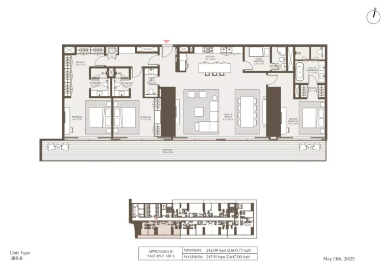 Akala Hotel & Residences floor plan 3 BR · 2605 sqft