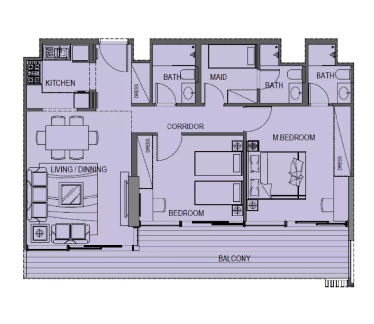 Celia Heights floor plan 2 BR · 1105 sqft