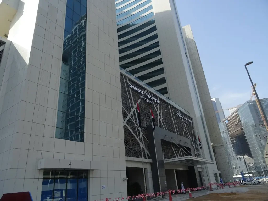 tower facade, Bays Edge, Business Bay, Dubai