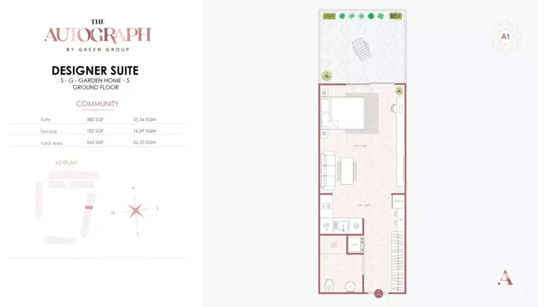 The Autograph floor plan 1-спальн. · 562 sqft