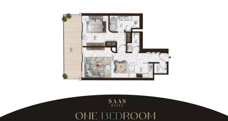 SAAS Hills floor plan 1 BR · 923 sqft