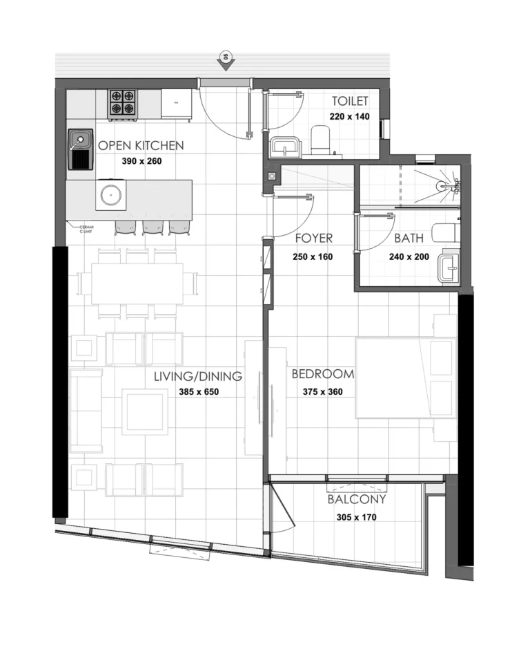 Palatium Residences floor plan 1 BR · 754 sqft