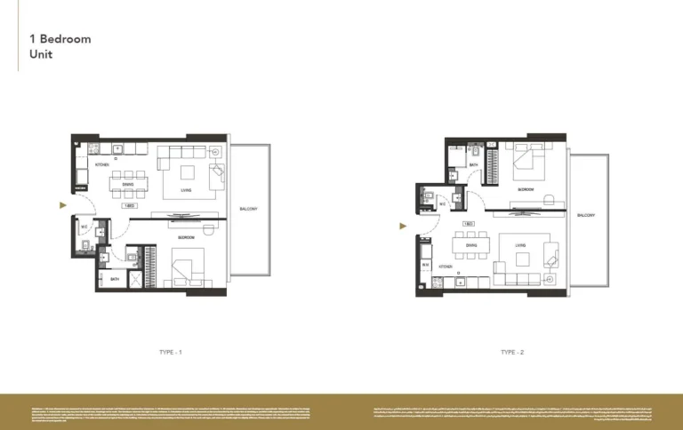 Binghatti Phoenix floor plan 1 BR