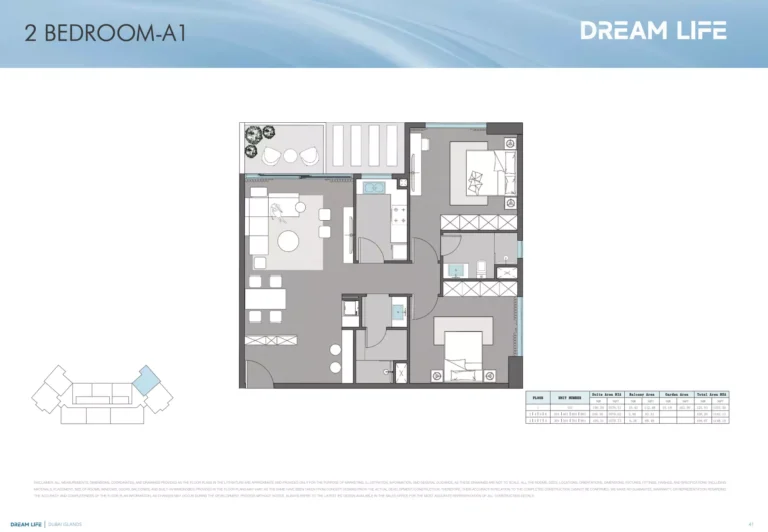 Dreamlife Residences floor plan 2 BR · 1143 sqft