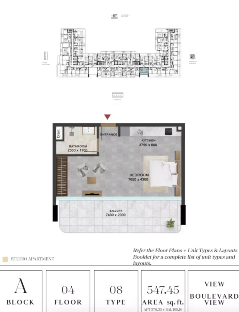 Vivanti Residences floor plan Studio · 547 sqft