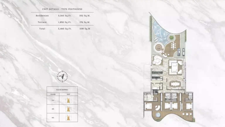 One Crescent floor plan 4 BR · 5460 sqft