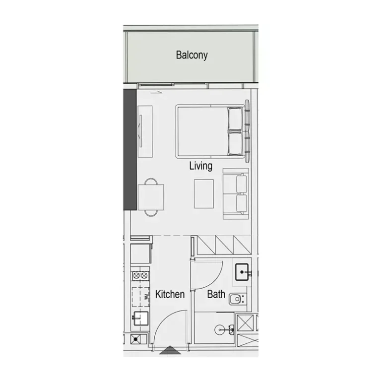 Sierra by Iman floor plan Studio · 417 sqft