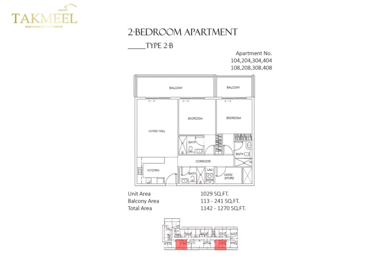 Divine Residencia floor plan 2 BR · 1270 sqft