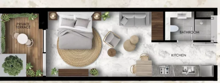 Lucky Royale Residence floor plan Студия · 440 sqft