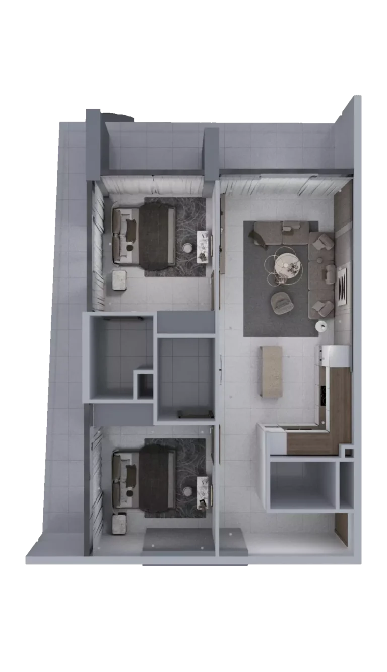 AG Ark Tower floor plan 2-спальн. · 1183 sqft