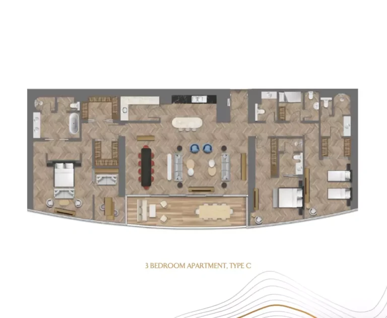 Jumeirah Living Business Bay floor plan 3 BR
