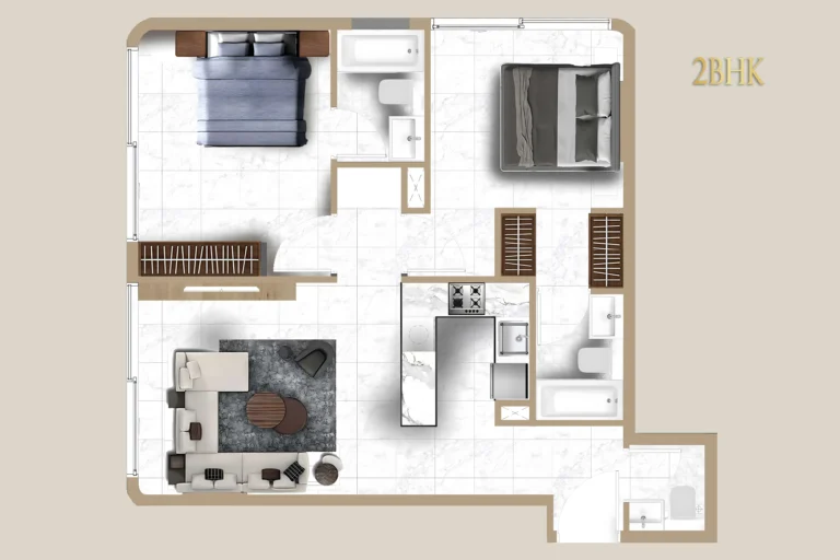 Celesto Tower 2 floor plan 2-спальн.
