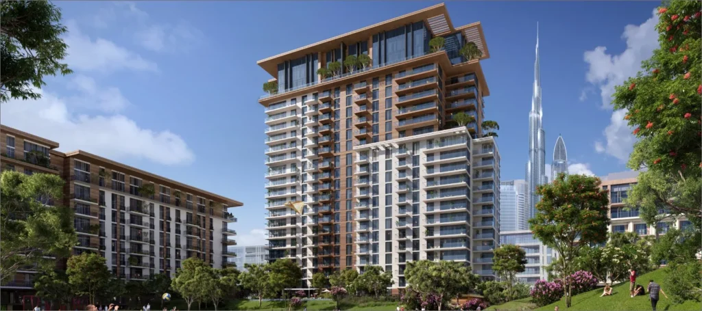 Central Park at City Walk by Meraas in City Walk, Dubai — Modern residential buildings surrounded by landscaped gardens and skyline
