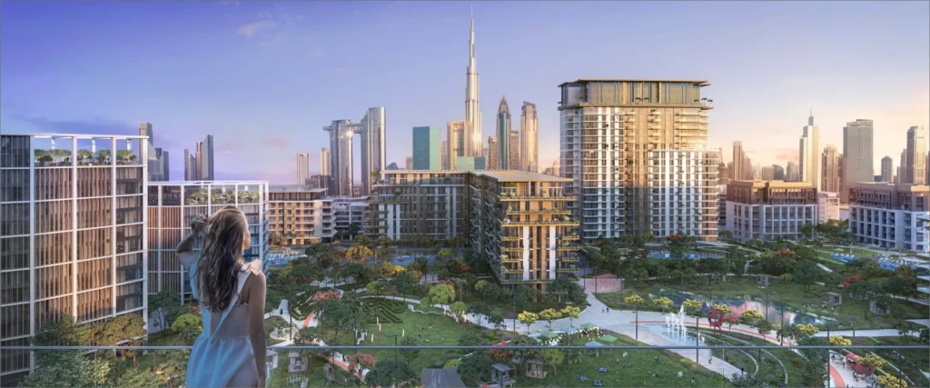 Central Park at City Walk by Meraas in City Walk, Dubai — Panoramic development view with landscaped gardens and skyline