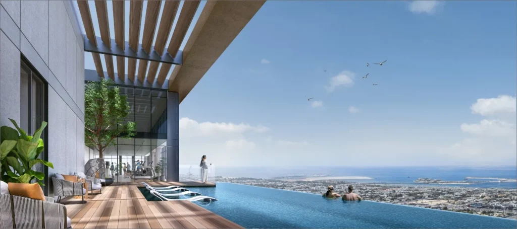 Central Park at City Walk by Meraas in City Walk, Dubai — Infinity pool overlooking coastline from modern terrace