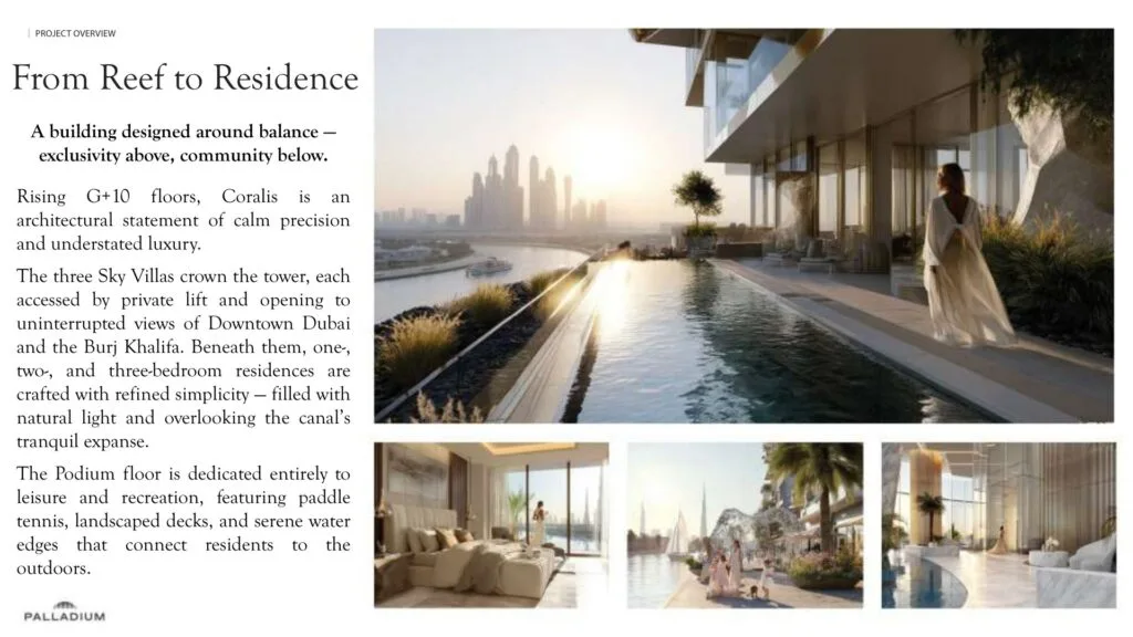 Balcony pool with city skyline and waterfront views