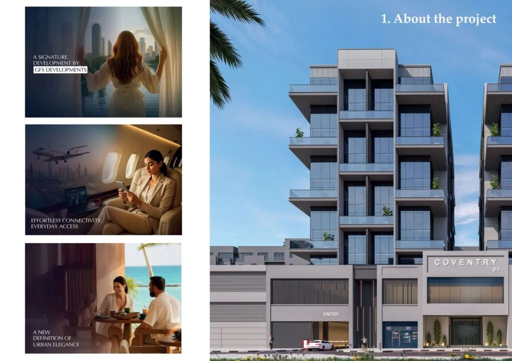 Modern multi-story residential building exterior with balconies