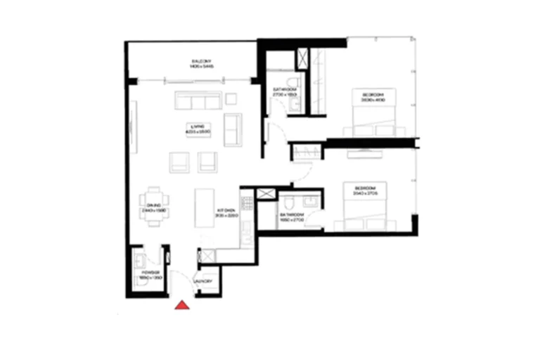 Creek Vistas Grande floor plan 2-спальн.