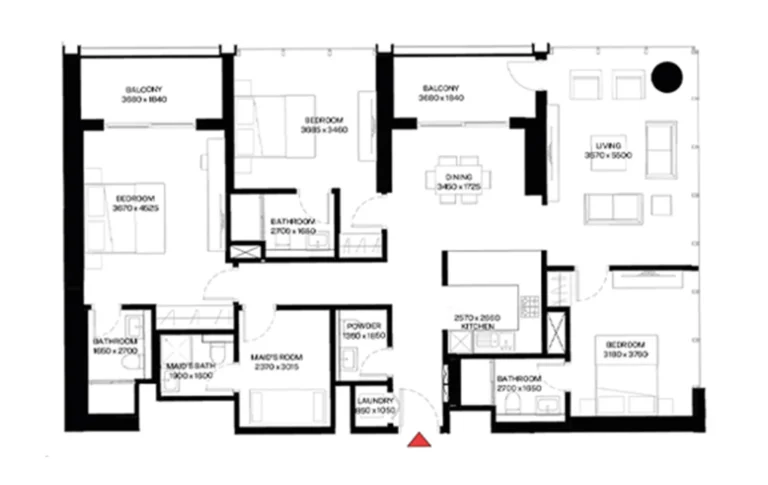 Creek Vistas Grande floor plan 3-спальн.