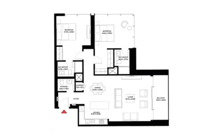 Creek Vistas Grande floor plan 2-спальн.