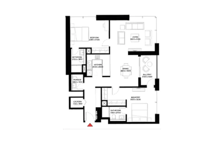 Creek Vistas Grande floor plan 2-спальн.