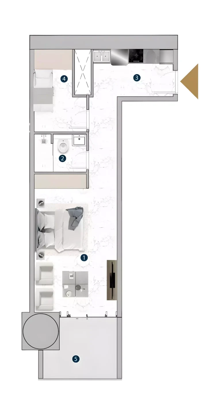 Franck Muller Yachting by London Gate floor plan Студия · 675 sqft